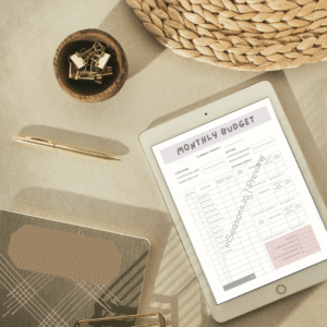 White Modern Minimalist Monthly Budget Planner